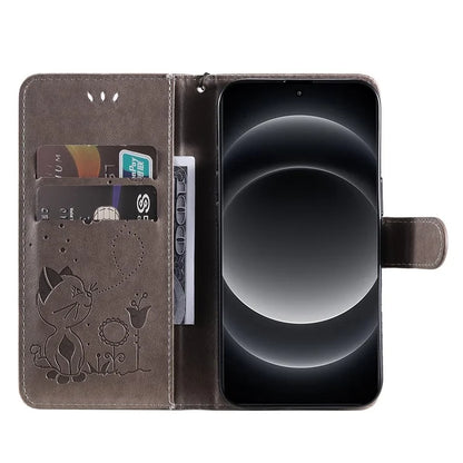 KT Imprinting Flower Series-4 For Xiaomi 14 Ultra Cover Leather Phone Case with Wallet Card Holder