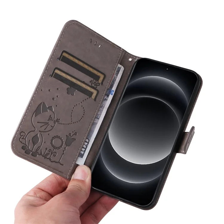 KT Imprinting Flower Series-4 For Xiaomi 14 Ultra Cover Leather Phone Case with Wallet Card Holder