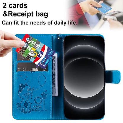 KT Imprinting Flower Series-4 For Xiaomi 14 Ultra Cover Leather Phone Case with Wallet Card Holder