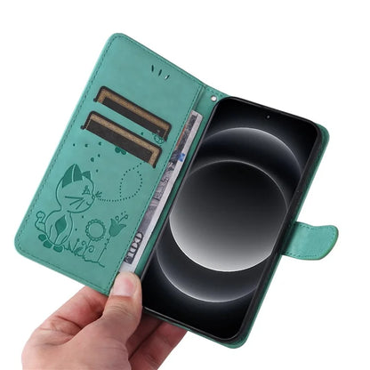 KT Imprinting Flower Series-4 For Xiaomi 14 Ultra Cover Leather Phone Case with Wallet Card Holder