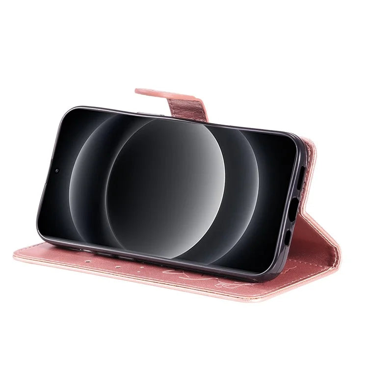 KT Imprinting Flower Series-4 For Xiaomi 14 Ultra Cover Leather Phone Case with Wallet Card Holder
