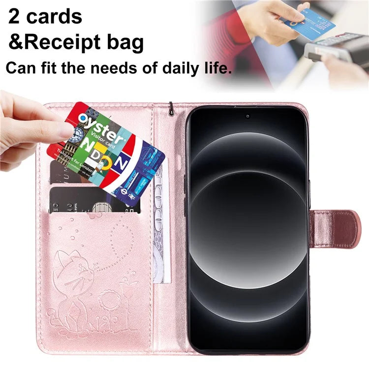 KT Imprinting Flower Series-4 For Xiaomi 14 Ultra Cover Leather Phone Case with Wallet Card Holder