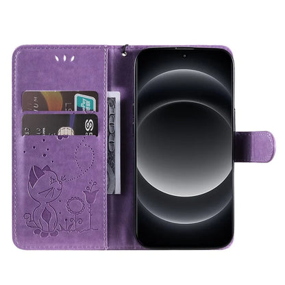 KT Imprinting Flower Series-4 For Xiaomi 14 Ultra Cover Leather Phone Case with Wallet Card Holder
