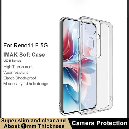 IMAK UX-5 Series For Oppo Reno11 F 5G Clear Case Slim Fit Shockproof TPU Phone Cover