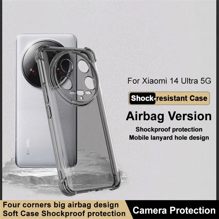 IMAK For Xiaomi 14 Ultra Case Airbag Drop Protection TPU Phone Cover Black