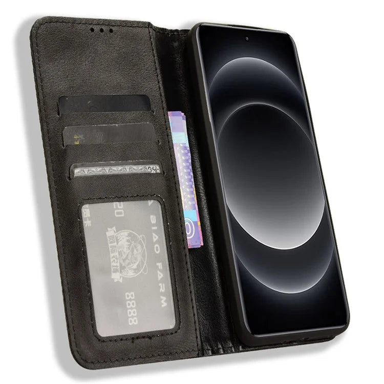 For Xiaomi 14 Ultra Case Vintage Leather Magnetic Flip Phone Cover