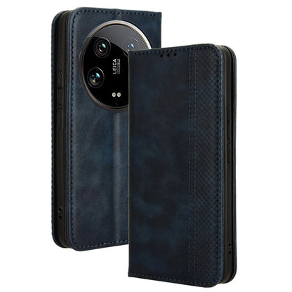 For Xiaomi 14 Ultra Case Vintage Leather Magnetic Flip Phone Cover