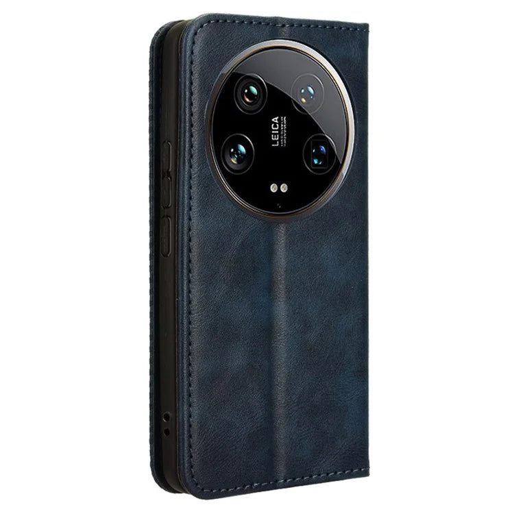 For Xiaomi 14 Ultra Case Vintage Leather Magnetic Flip Phone Cover