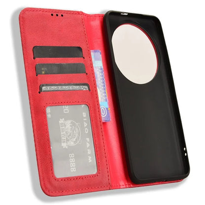 For Xiaomi 14 Ultra Case Vintage Leather Magnetic Flip Phone Cover