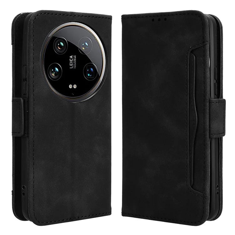 For Xiaomi 14 Ultra Case with Multiple Card Holders TPU Interior Protective PU Leather Cover