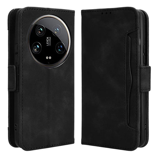 For Xiaomi 14 Ultra Case with Multiple Card Holders TPU Interior Protective PU Leather Cover