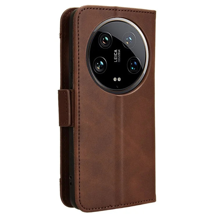 For Xiaomi 14 Ultra Case with Multiple Card Holders TPU Interior Protective PU Leather Cover