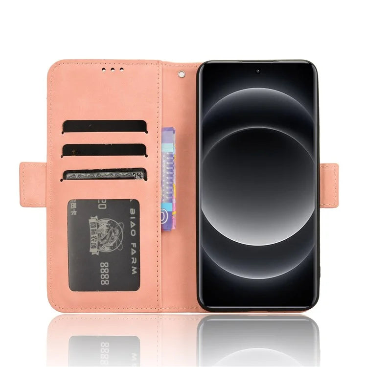 For Xiaomi 14 Ultra Case with Multiple Card Holders TPU Interior Protective PU Leather Cover