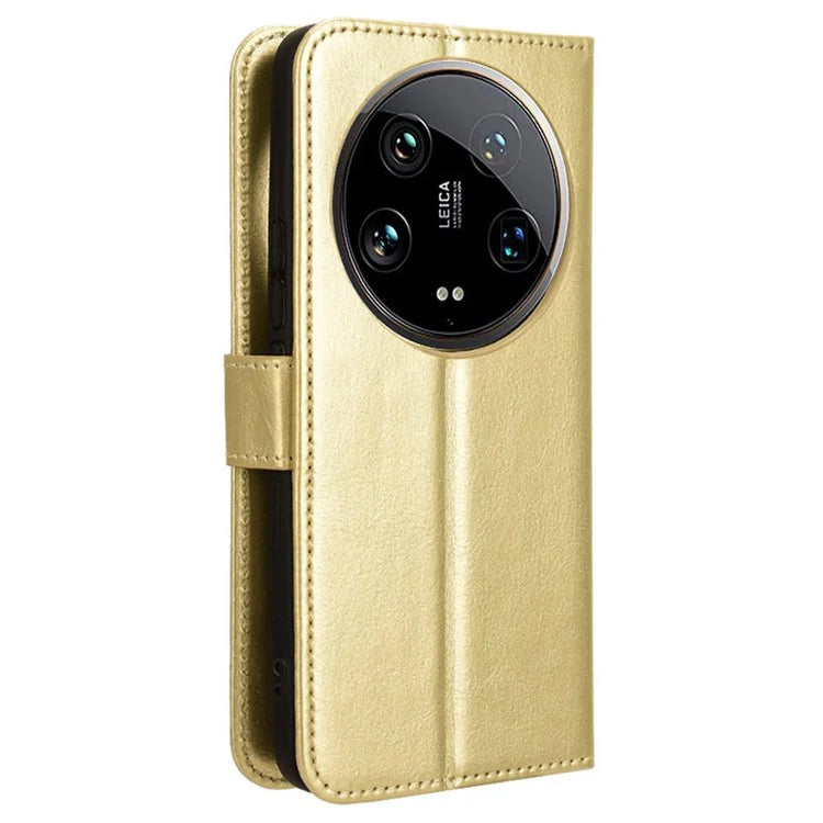 For Xiaomi 14 Ultra Leather Cover Wallet Crazy Horse Texture Shockproof Phone Case