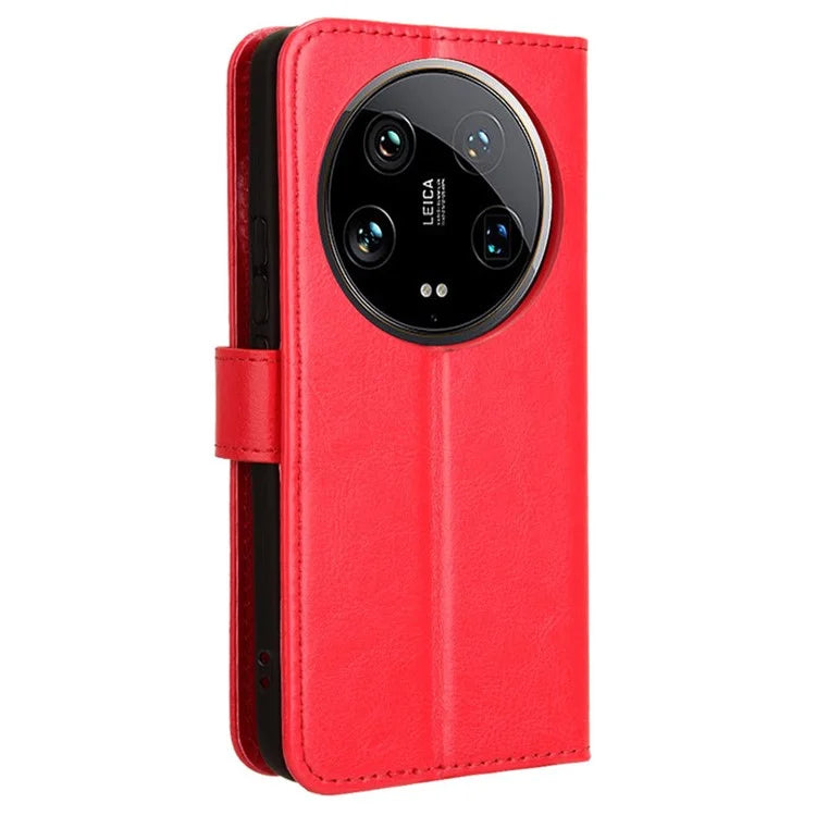 For Xiaomi 14 Ultra Leather Cover Wallet Crazy Horse Texture Shockproof Phone Case