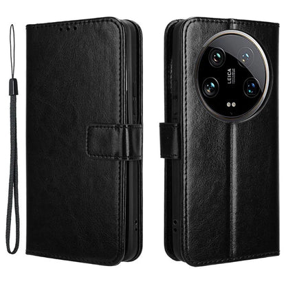 For Xiaomi 14 Ultra Leather Cover Wallet Crazy Horse Texture Shockproof Phone Case