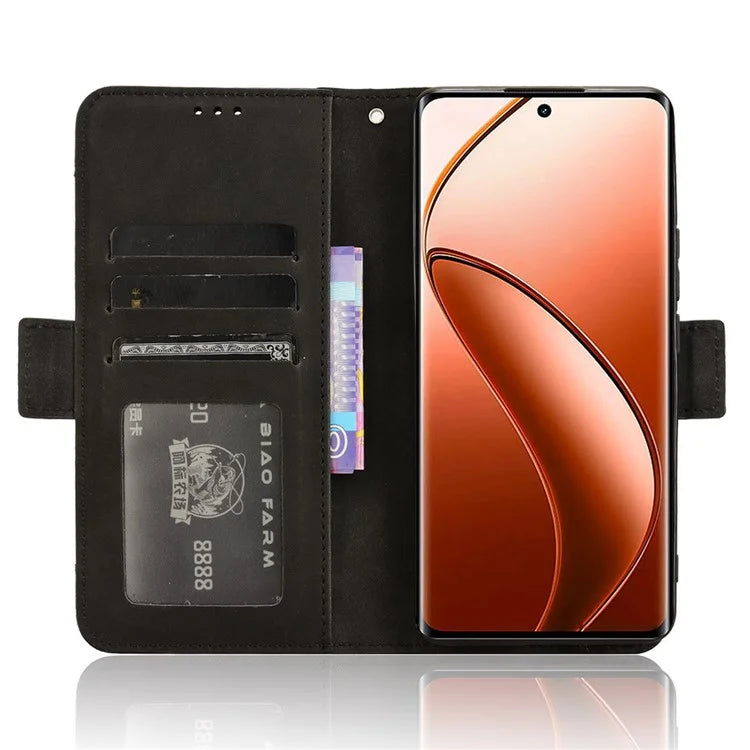 For Realme 12+ 5G / Narzo 70 Pro 5G Case PU Leather Stand Multiple Card Holders Phone Cover