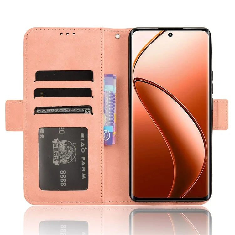 For Realme 12+ 5G / Narzo 70 Pro 5G Case PU Leather Stand Multiple Card Holders Phone Cover