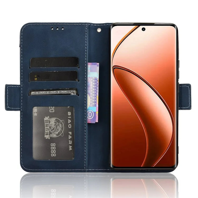 For Realme 12+ 5G / Narzo 70 Pro 5G Case PU Leather Stand Multiple Card Holders Phone Cover