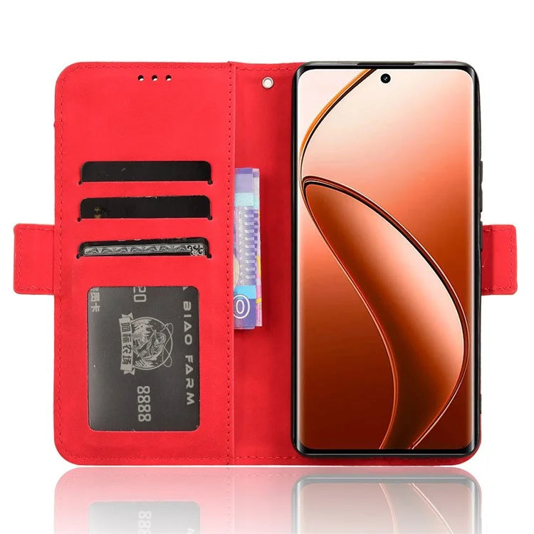 For Realme 12+ 5G / Narzo 70 Pro 5G Case PU Leather Stand Multiple Card Holders Phone Cover