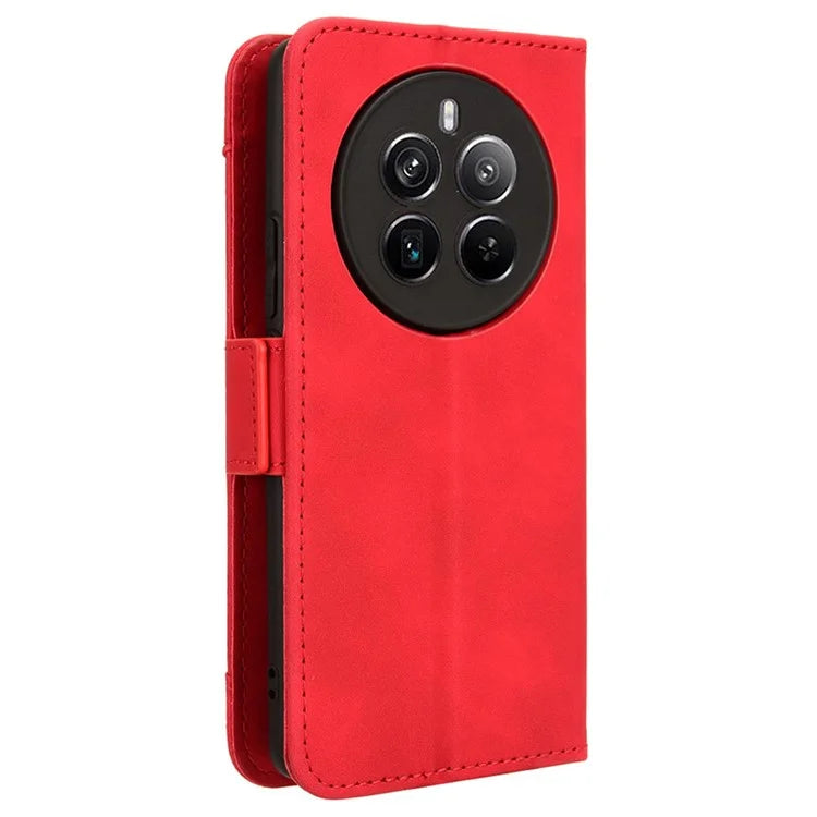 For Realme 12+ 5G / Narzo 70 Pro 5G Case PU Leather Stand Multiple Card Holders Phone Cover