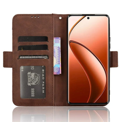 For Realme 12+ 5G / Narzo 70 Pro 5G Case PU Leather Stand Multiple Card Holders Phone Cover