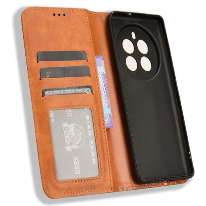 For Realme 12 Pro 5G / 12 Pro+ 5G Case Shockproof TPU Shell Leather Retro Texture Phone Cover