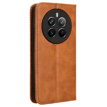 For Realme 12 Pro 5G / 12 Pro+ 5G Case Shockproof TPU Shell Leather Retro Texture Phone Cover