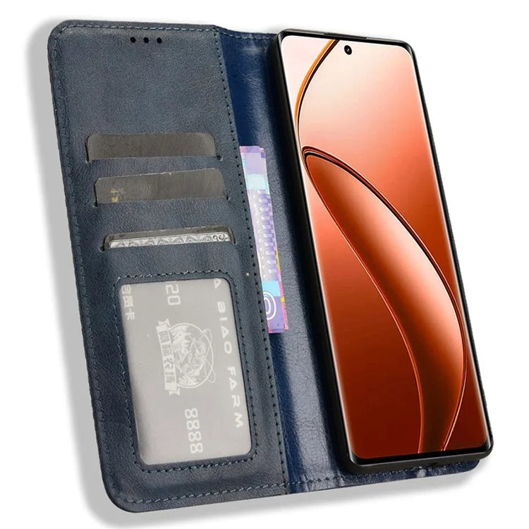 For Realme 12 Pro 5G / 12 Pro+ 5G Case Shockproof TPU Shell Leather Retro Texture Phone Cover