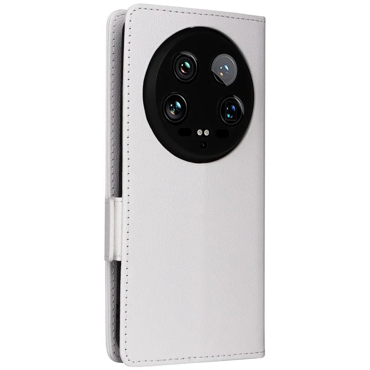 For Xiaomi 14 Ultra Wallet Case Litchi Texture Leather Protective Phone Cover with Strap