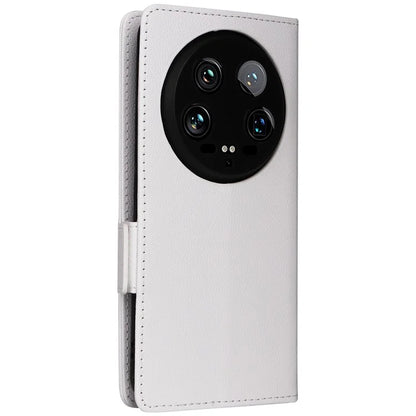 For Xiaomi 14 Ultra Wallet Case Litchi Texture Leather Protective Phone Cover with Strap