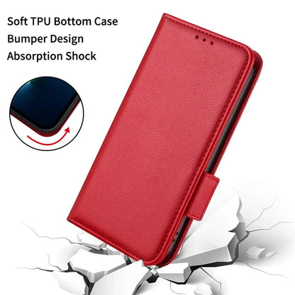For Xiaomi 14 Ultra Wallet Case Litchi Texture Leather Protective Phone Cover with Strap