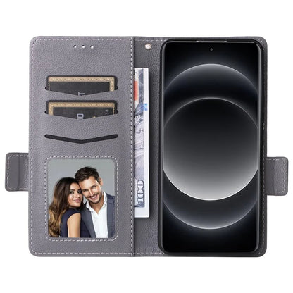 For Xiaomi 14 Ultra Wallet Case Litchi Texture Leather Protective Phone Cover with Strap