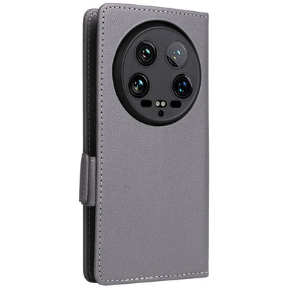 For Xiaomi 14 Ultra Wallet Case Litchi Texture Leather Protective Phone Cover with Strap