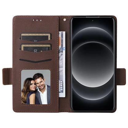 For Xiaomi 14 Ultra Wallet Case Litchi Texture Leather Protective Phone Cover with Strap