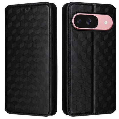 For Google Pixel 9 Wallet Case PU Leather Rhombus Imprinted Stand Phone Cover