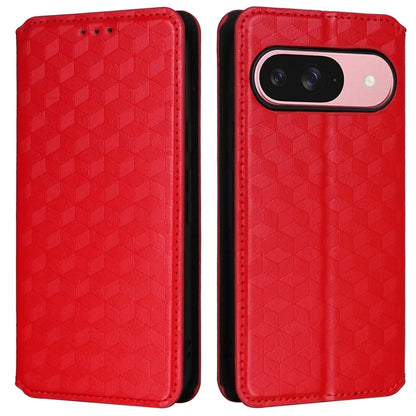 For Google Pixel 9 Wallet Case PU Leather Rhombus Imprinted Stand Phone Cover