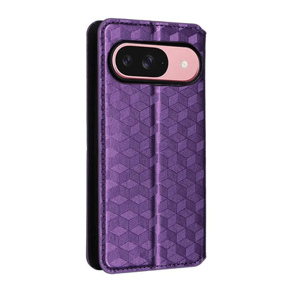 For Google Pixel 9 Wallet Case PU Leather Rhombus Imprinted Stand Phone Cover