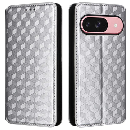 For Google Pixel 9 Wallet Case PU Leather Rhombus Imprinted Stand Phone Cover