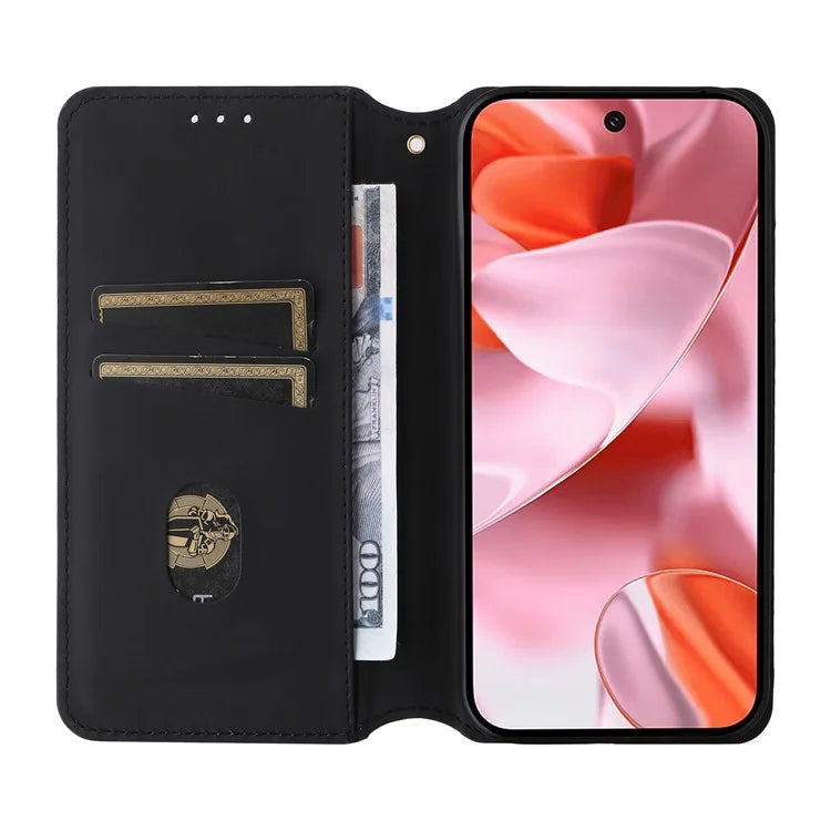 For Google Pixel 9 Wallet Case PU Leather Rhombus Imprinted Stand Phone Cover