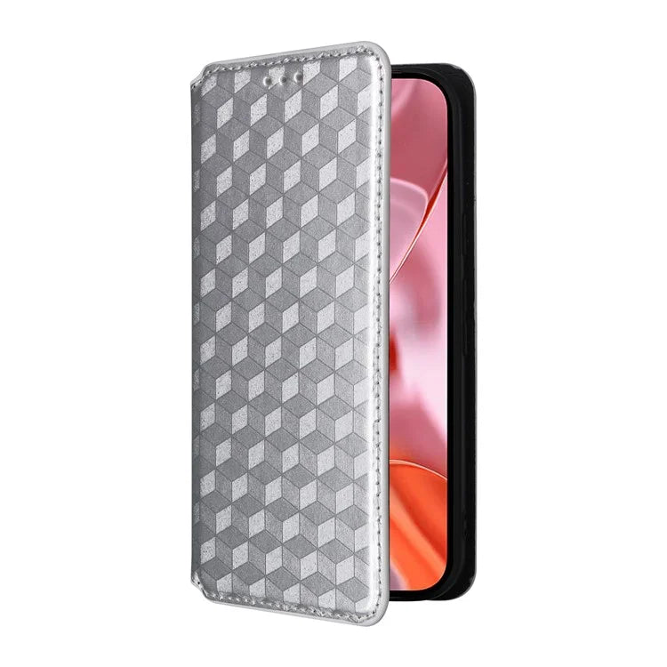 For Google Pixel 9 Wallet Case PU Leather Rhombus Imprinted Stand Phone Cover
