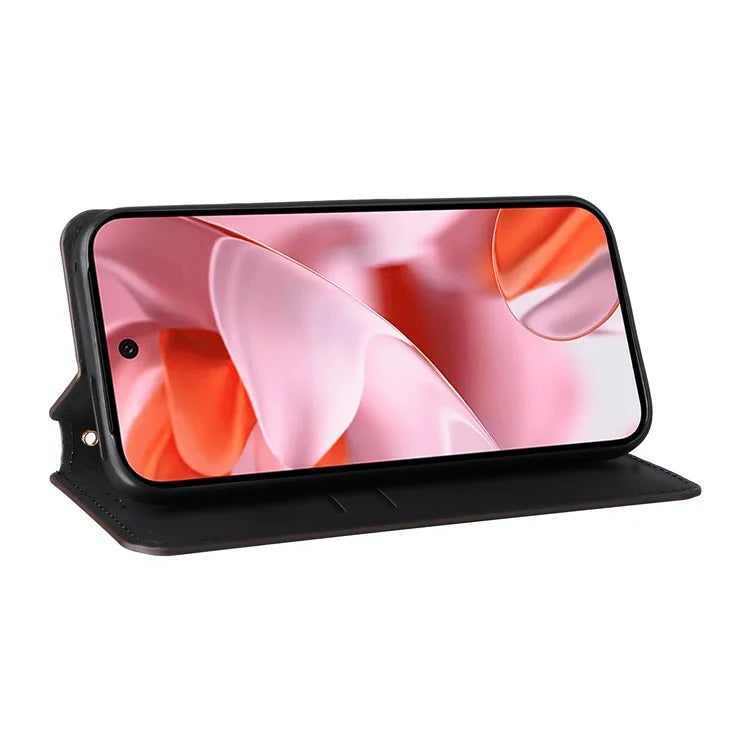 For Google Pixel 9 Wallet Case PU Leather Rhombus Imprinted Stand Phone Cover