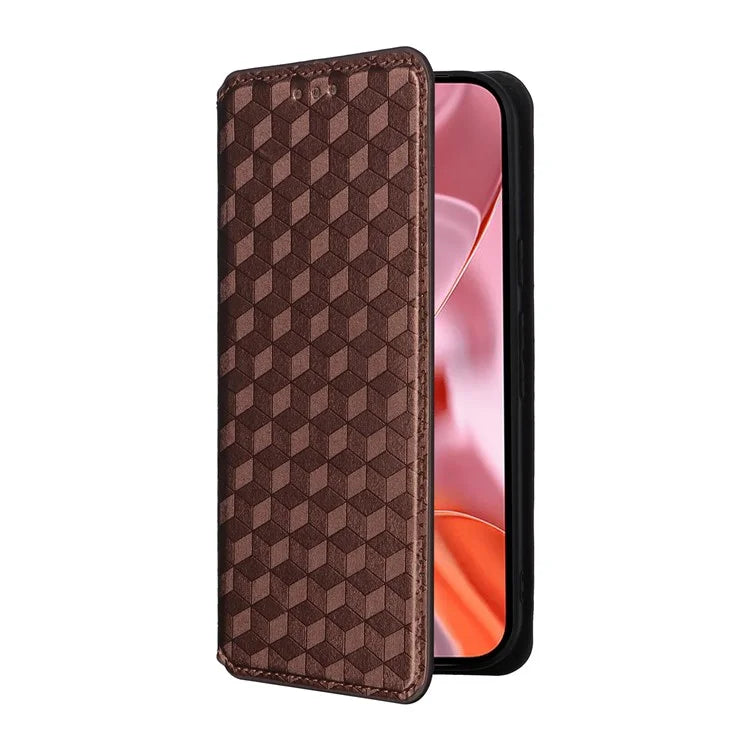 For Google Pixel 9 Wallet Case PU Leather Rhombus Imprinted Stand Phone Cover