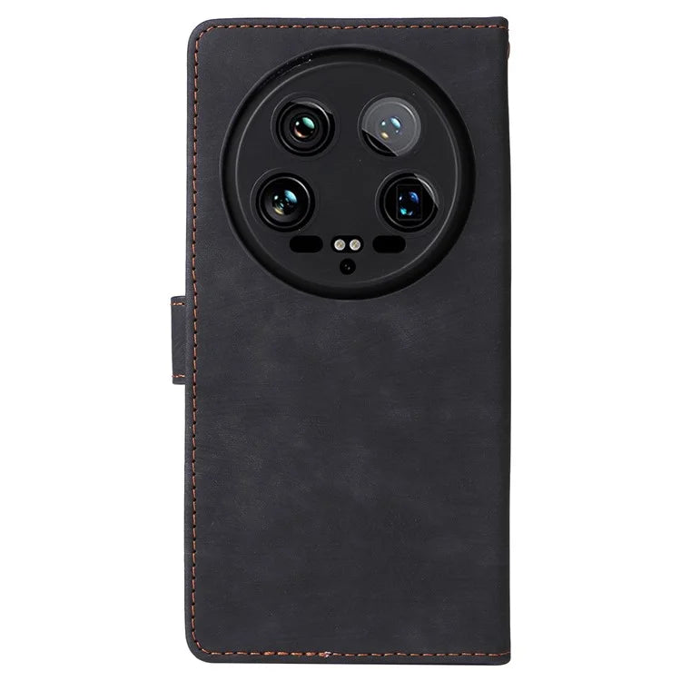 For Xiaomi 14 Ultra Phone Case with Hand Strap PU Leather RFID Blocking Wallet Cover