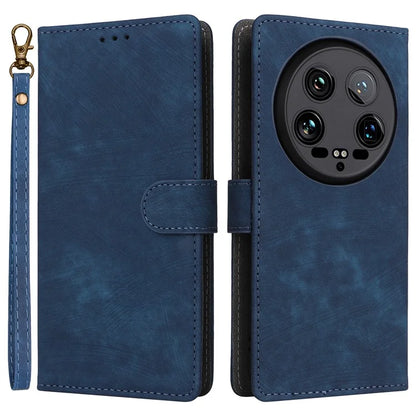For Xiaomi 14 Ultra Phone Case with Hand Strap PU Leather RFID Blocking Wallet Cover