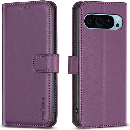 BINFEN COLOR BF17 For Google Pixel 9 Magnetic Phone Case Drop-proof Leather Card Slots Cover