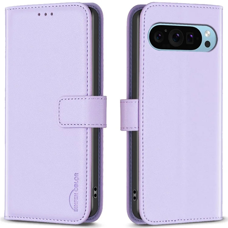 BINFEN COLOR BF17 For Google Pixel 9 Magnetic Phone Case Drop-proof Leather Card Slots Cover