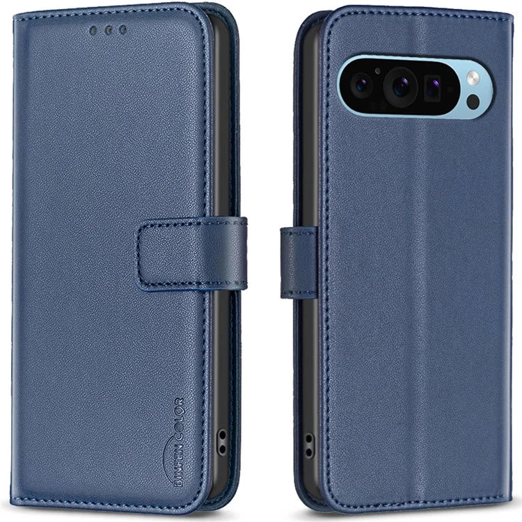 BINFEN COLOR BF17 For Google Pixel 9 Magnetic Phone Case Drop-proof Leather Card Slots Cover