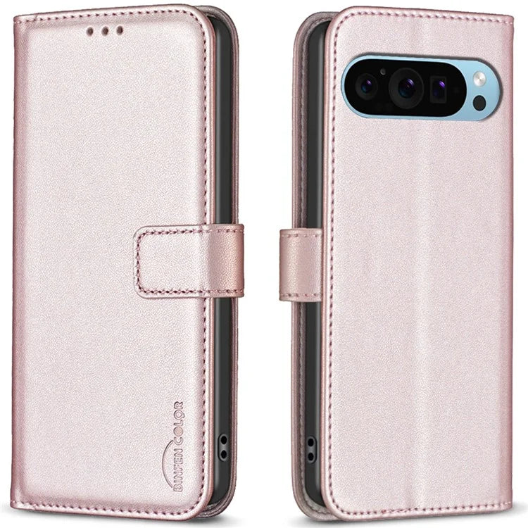 BINFEN COLOR BF17 For Google Pixel 9 Magnetic Phone Case Drop-proof Leather Card Slots Cover