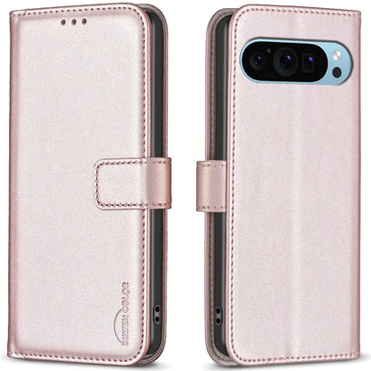 BINFEN COLOR BF17 For Google Pixel 9 Magnetic Phone Case Drop-proof Leather Card Slots Cover